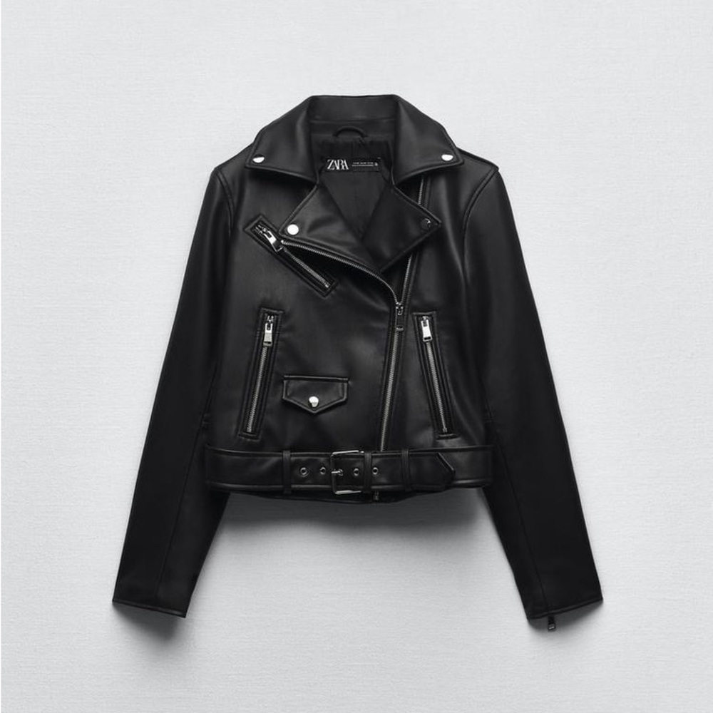 NWOT Zara Faux Leather Biker Jacket